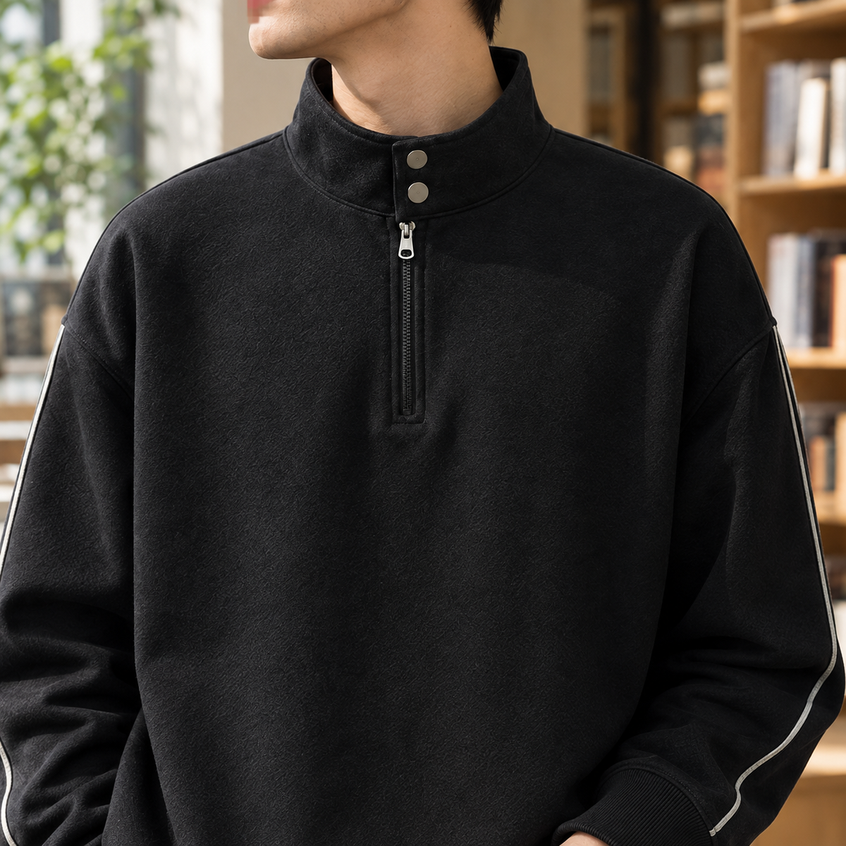 Victor-Scott Stand Collar Sweatshirt