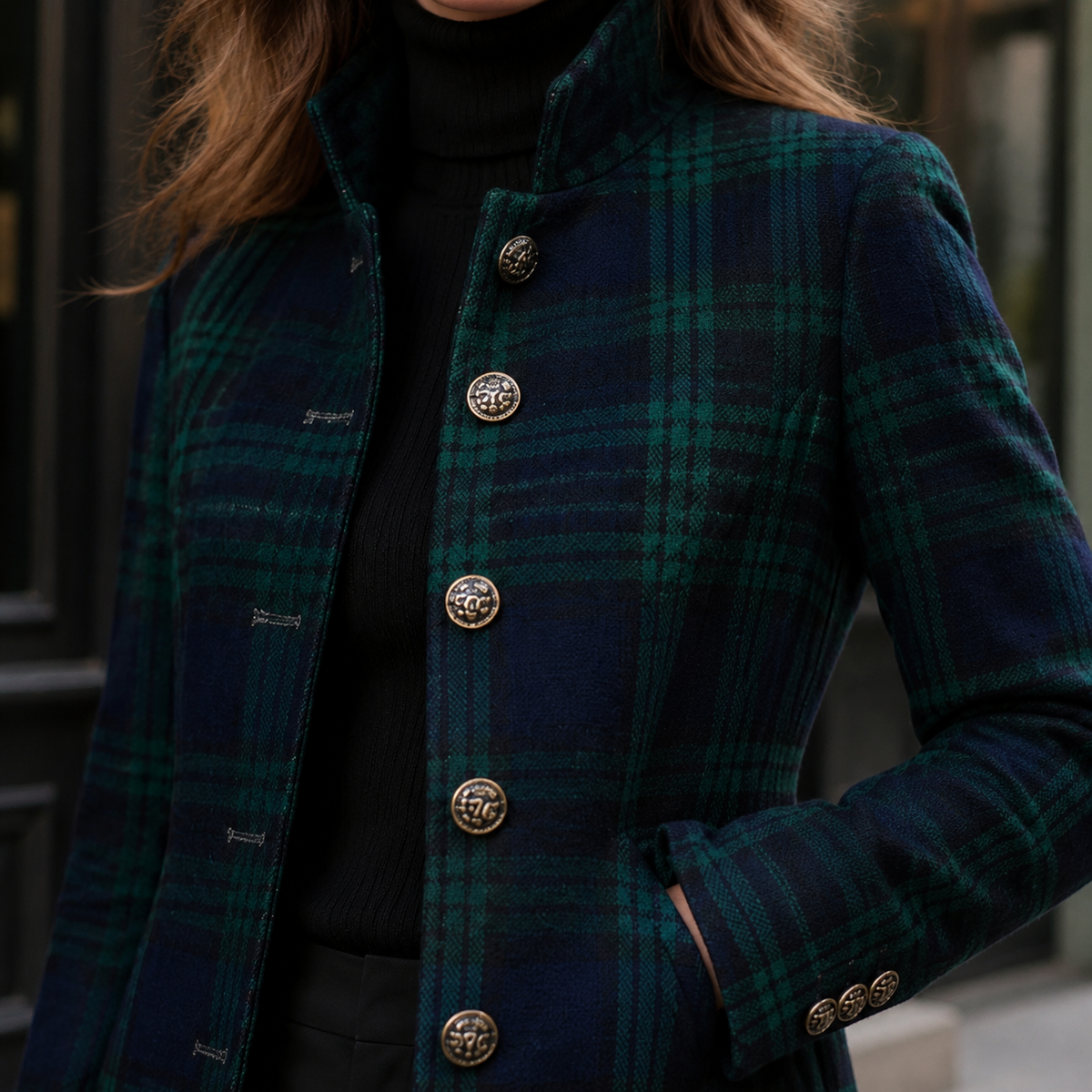 Elena-Elise Tartan Coat