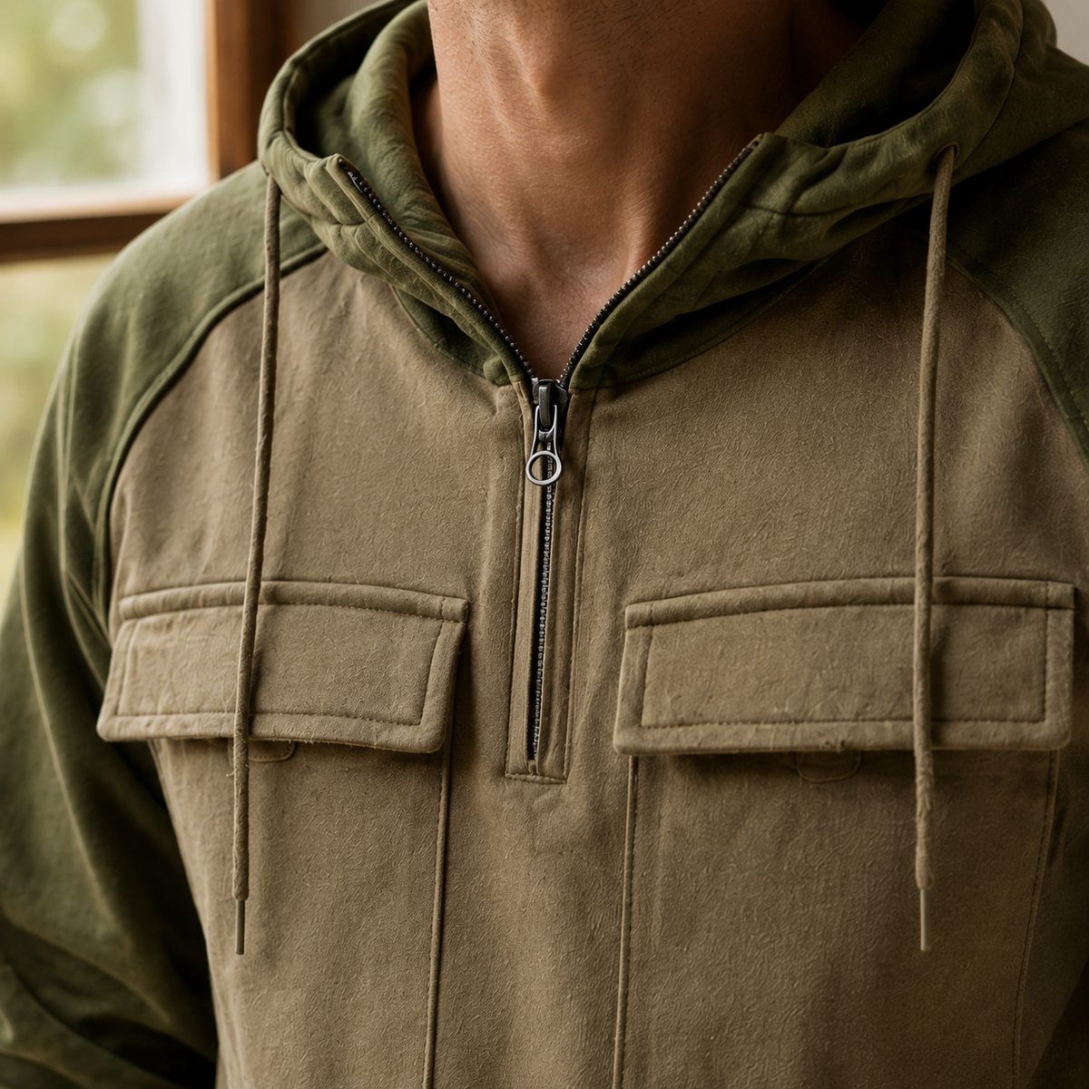 Callum-Grey Utility Hoodie