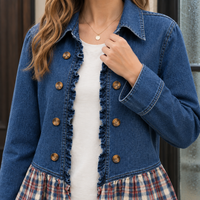 Salome-June Plaid Ruffle Jacket