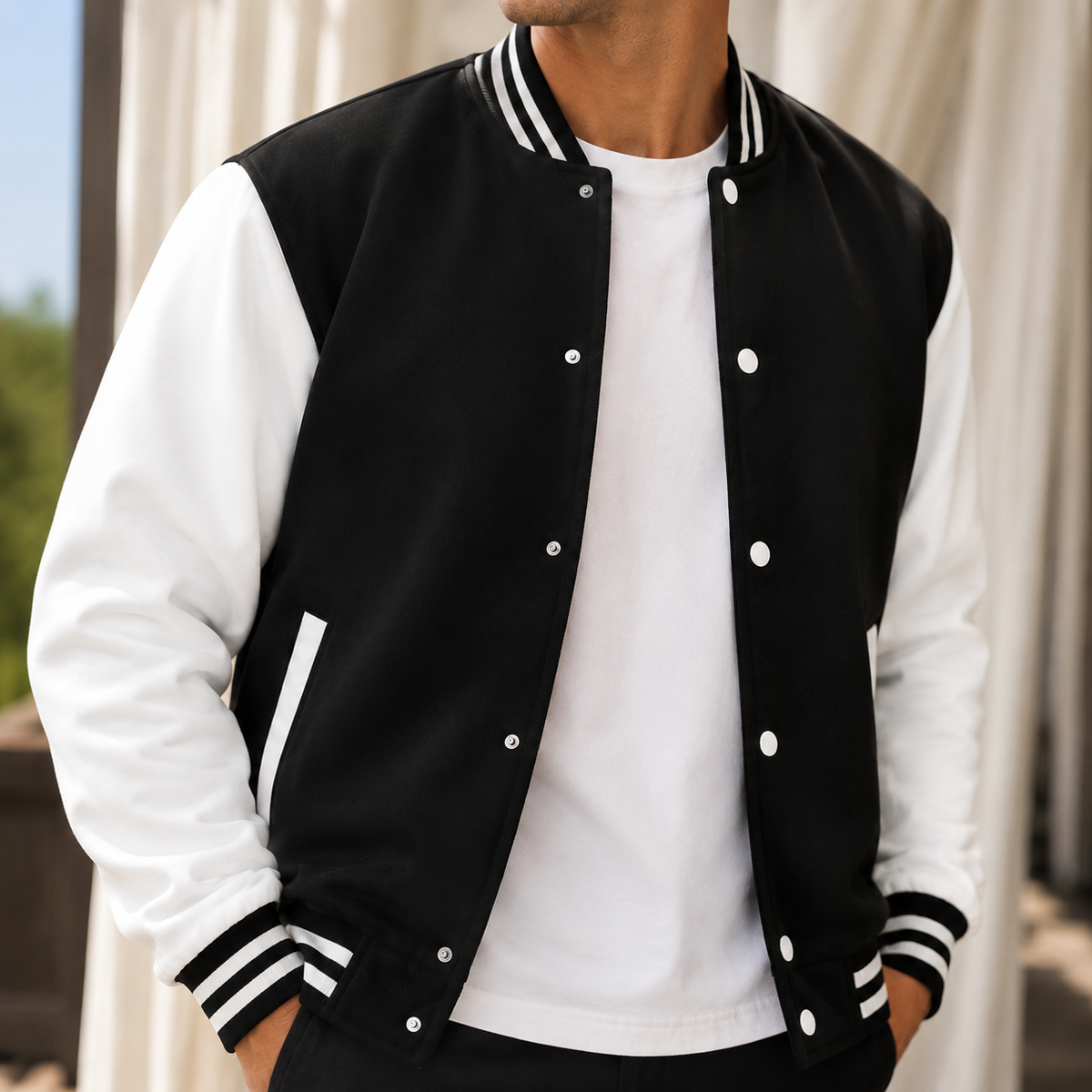 Blaise-Grey Varsity Jacket