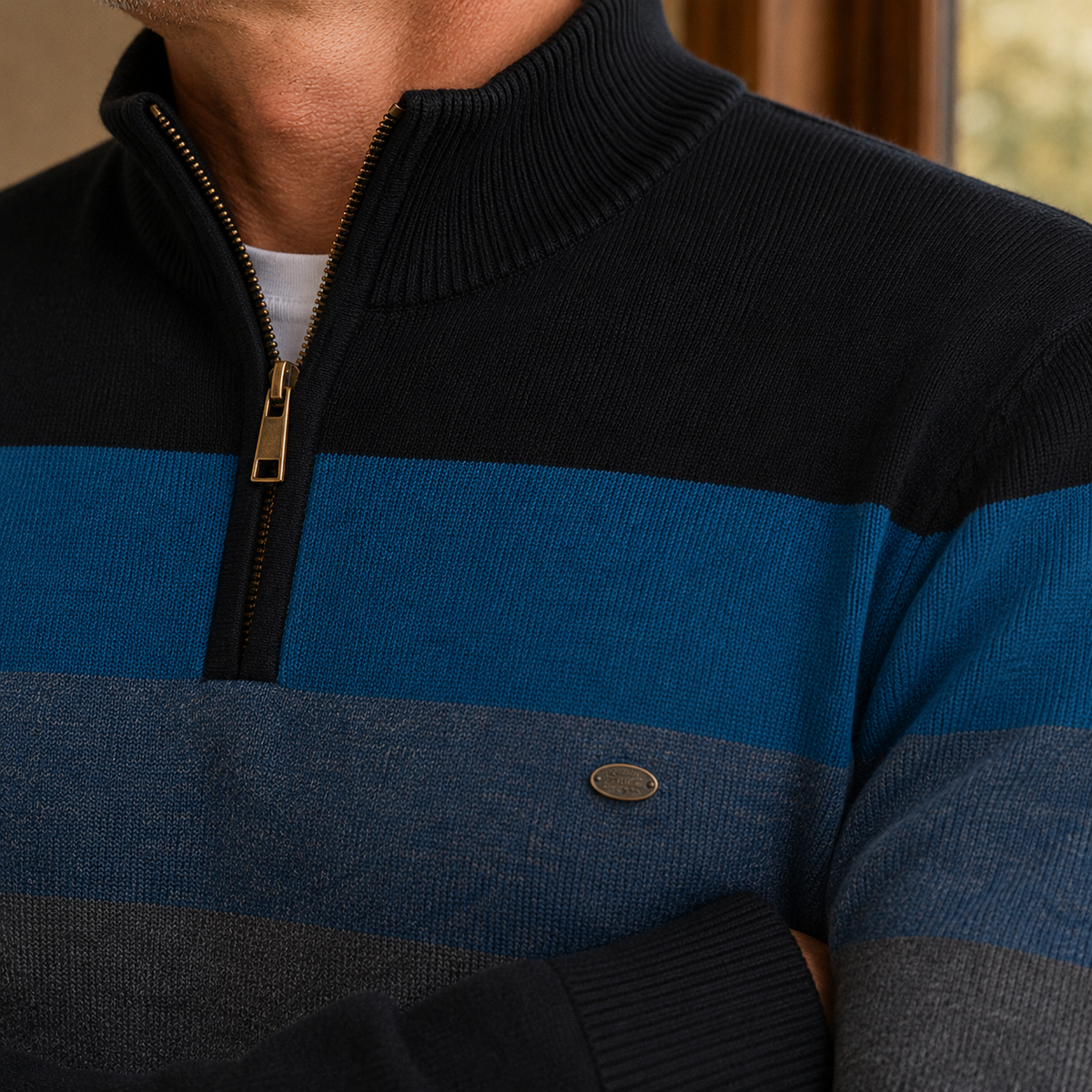 Montgomery-Grey Half-Zip Sweater