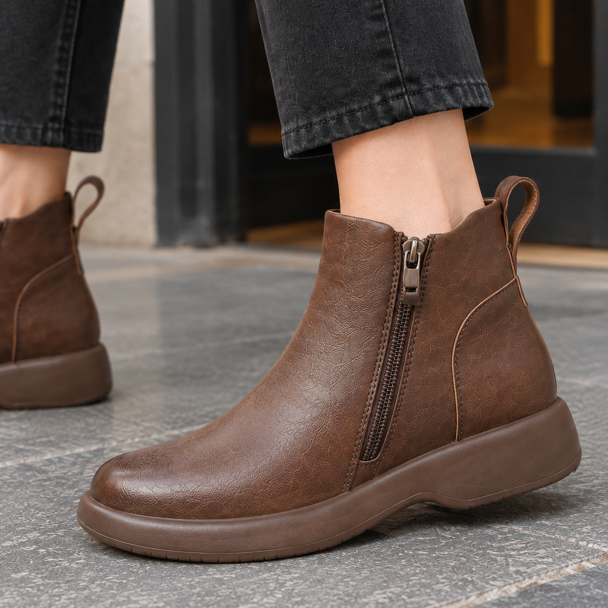 Mazzanti Faux Leather Ankle Boots