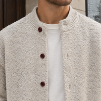 Malcolm-Grey Stand Collar Cardigan