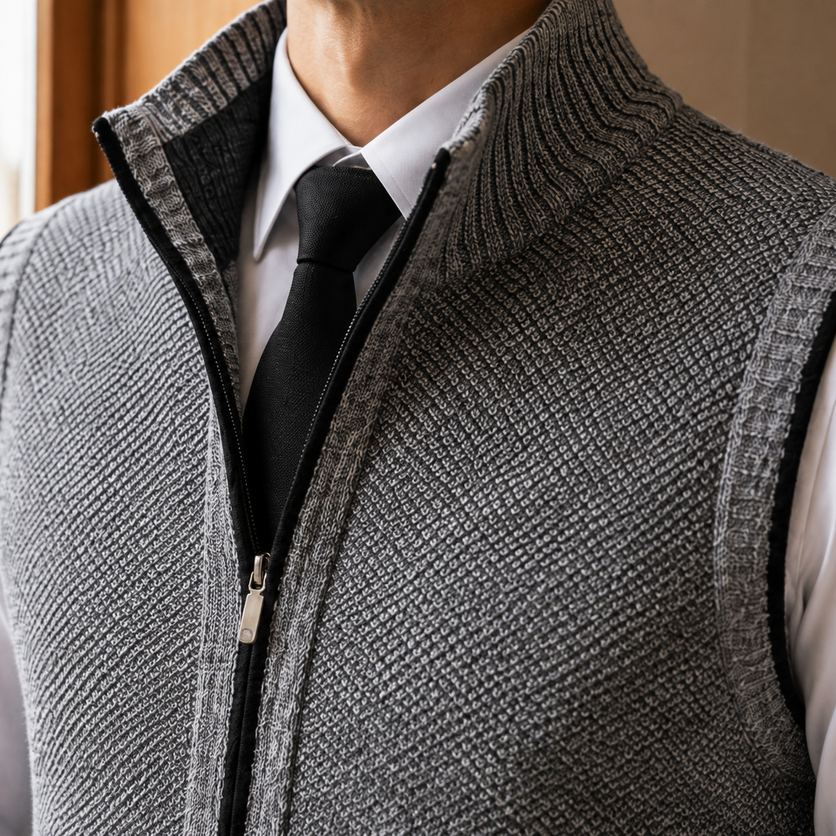 Caius-West Zip Sweater Vest