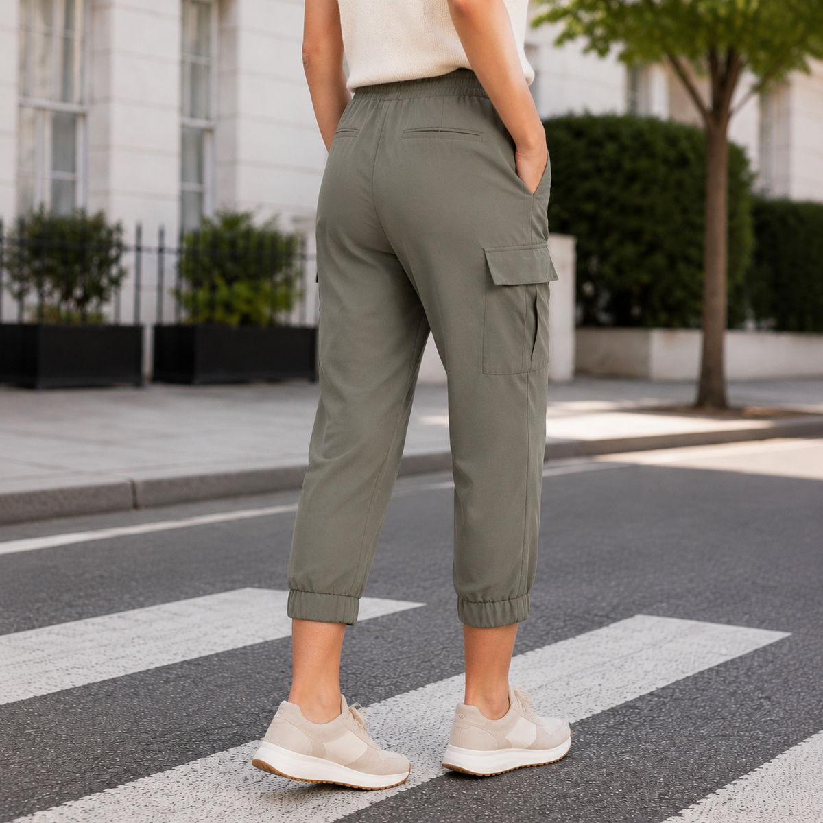 Florence-Kate Cropped Cargo Joggers