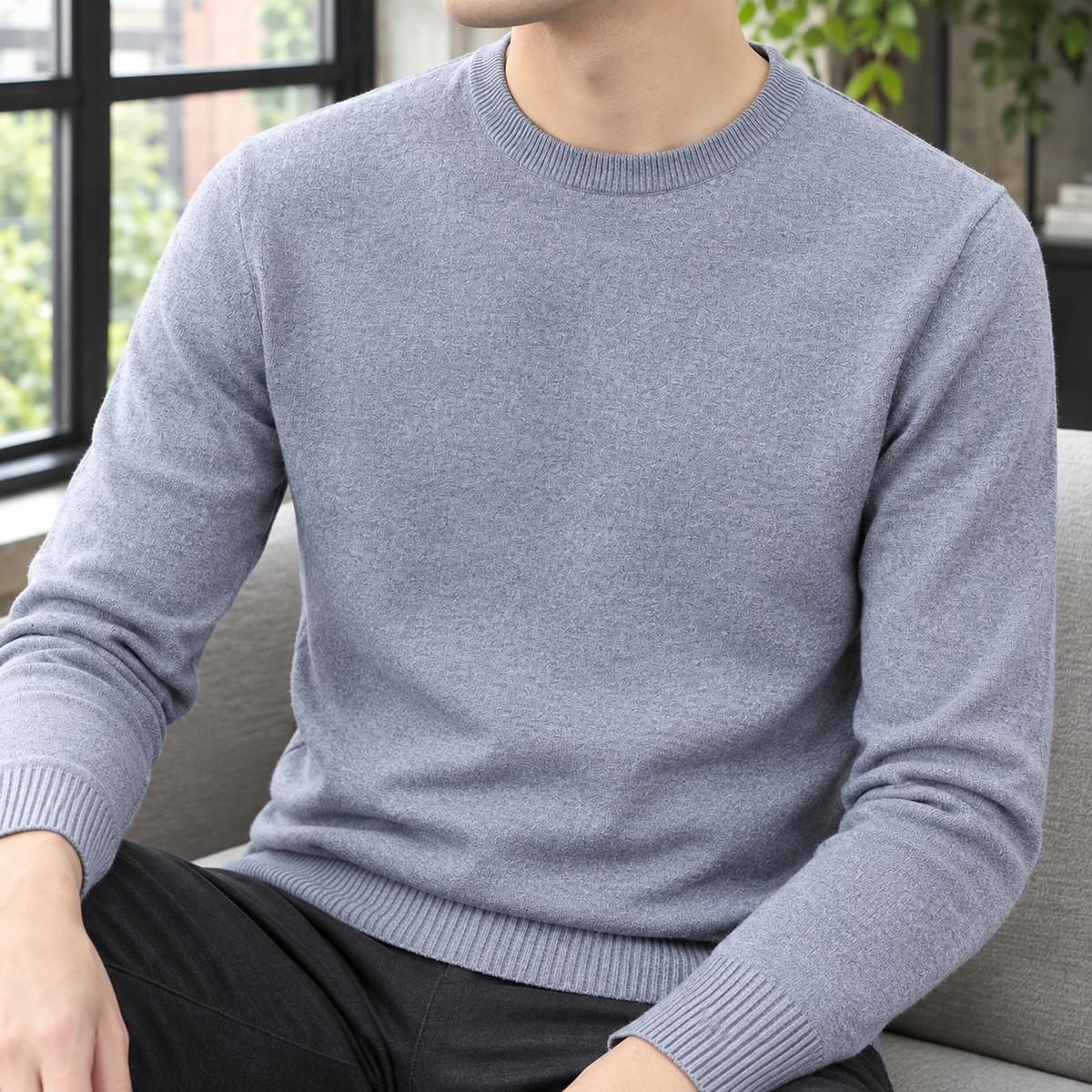 Edmund-Stone Crew Neck Sweater