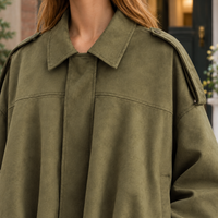 Katherine-Jane Faux Suede Bomber Jacket