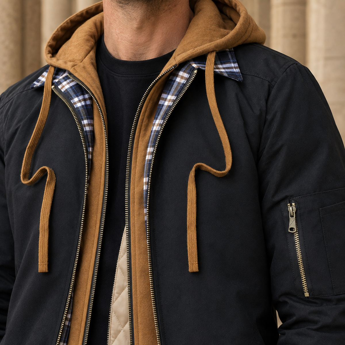 Rafferty-Wren Layered Bomber Jacket