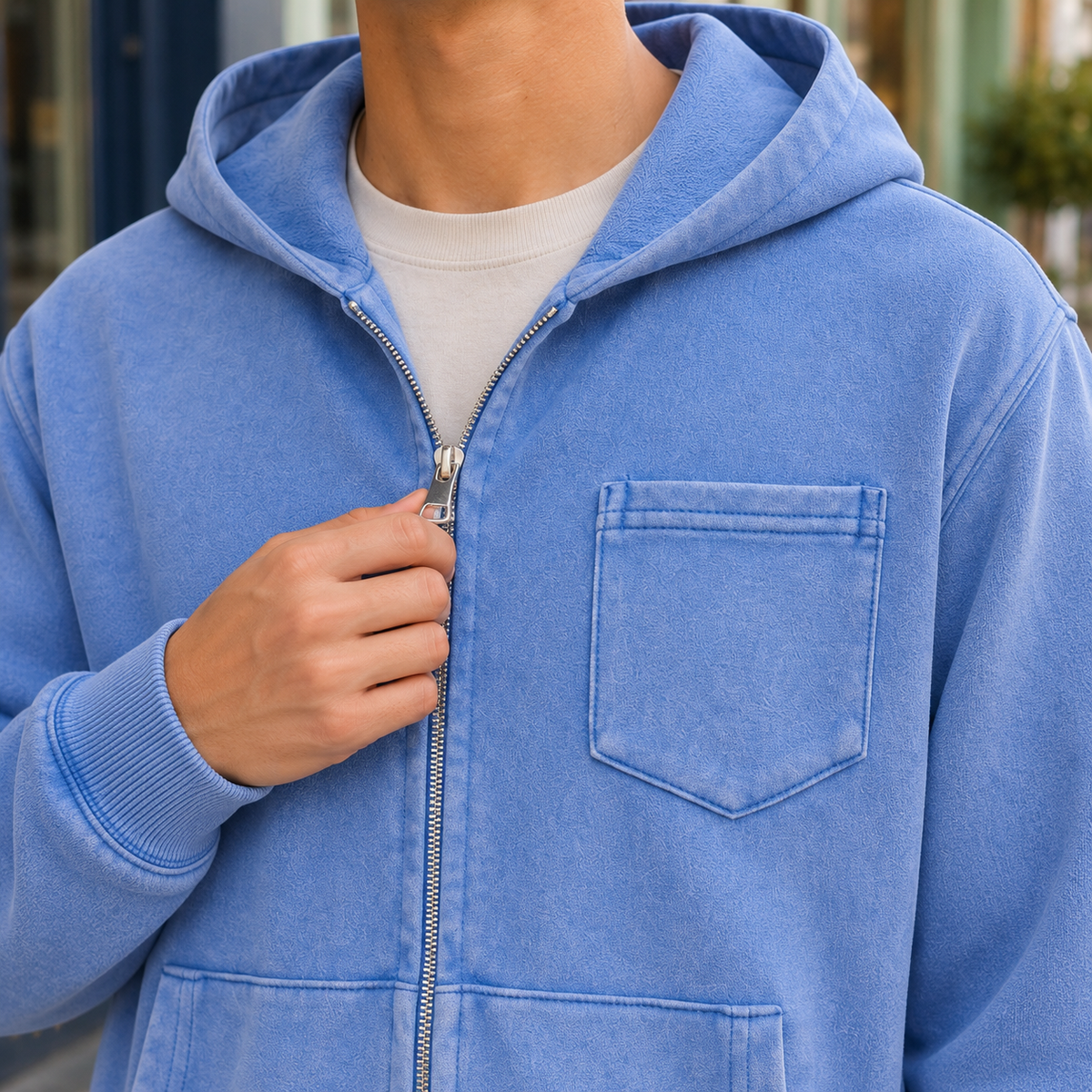 Mortimer Washed Zip Hoodie