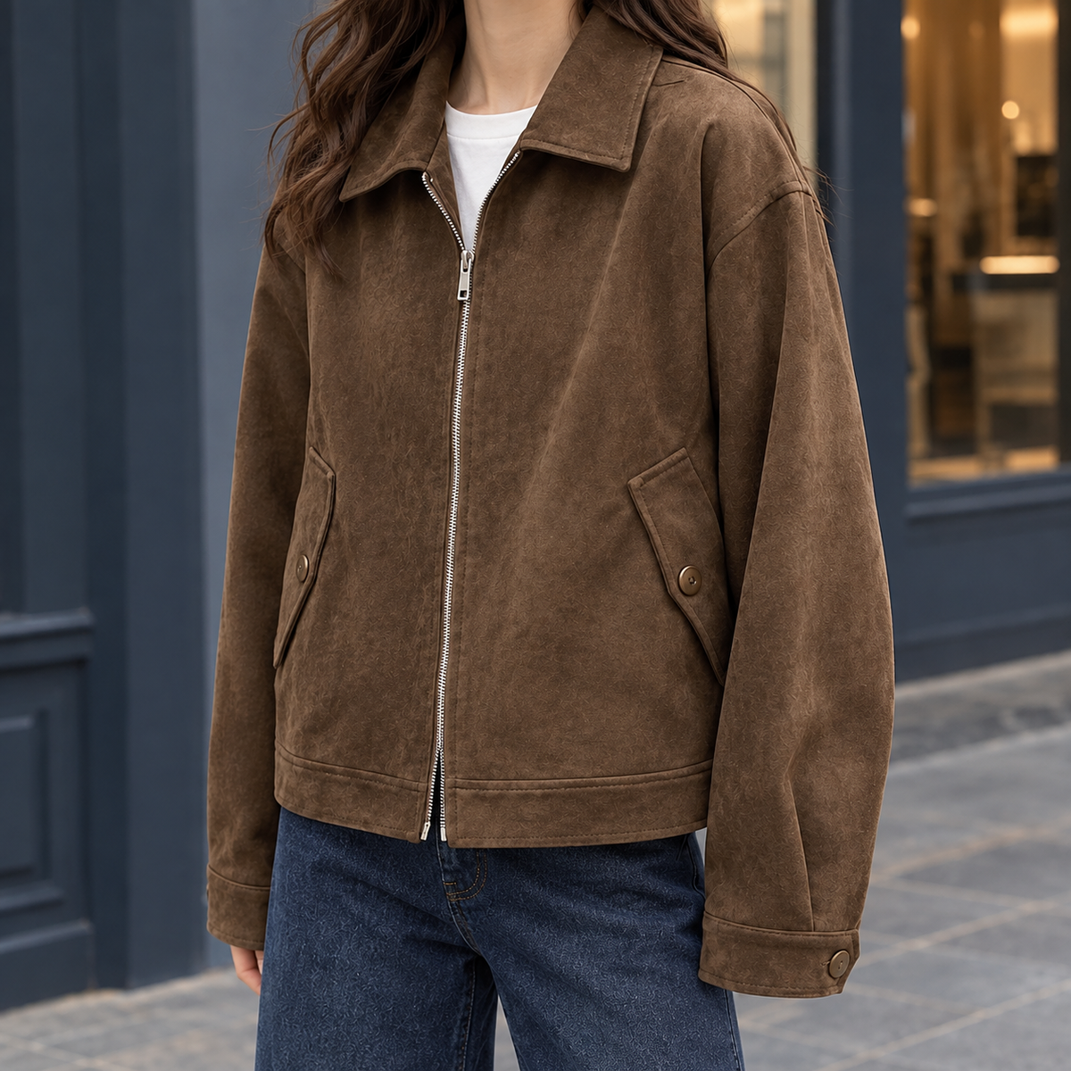 Albertine-Faye Suede-Look Jacket