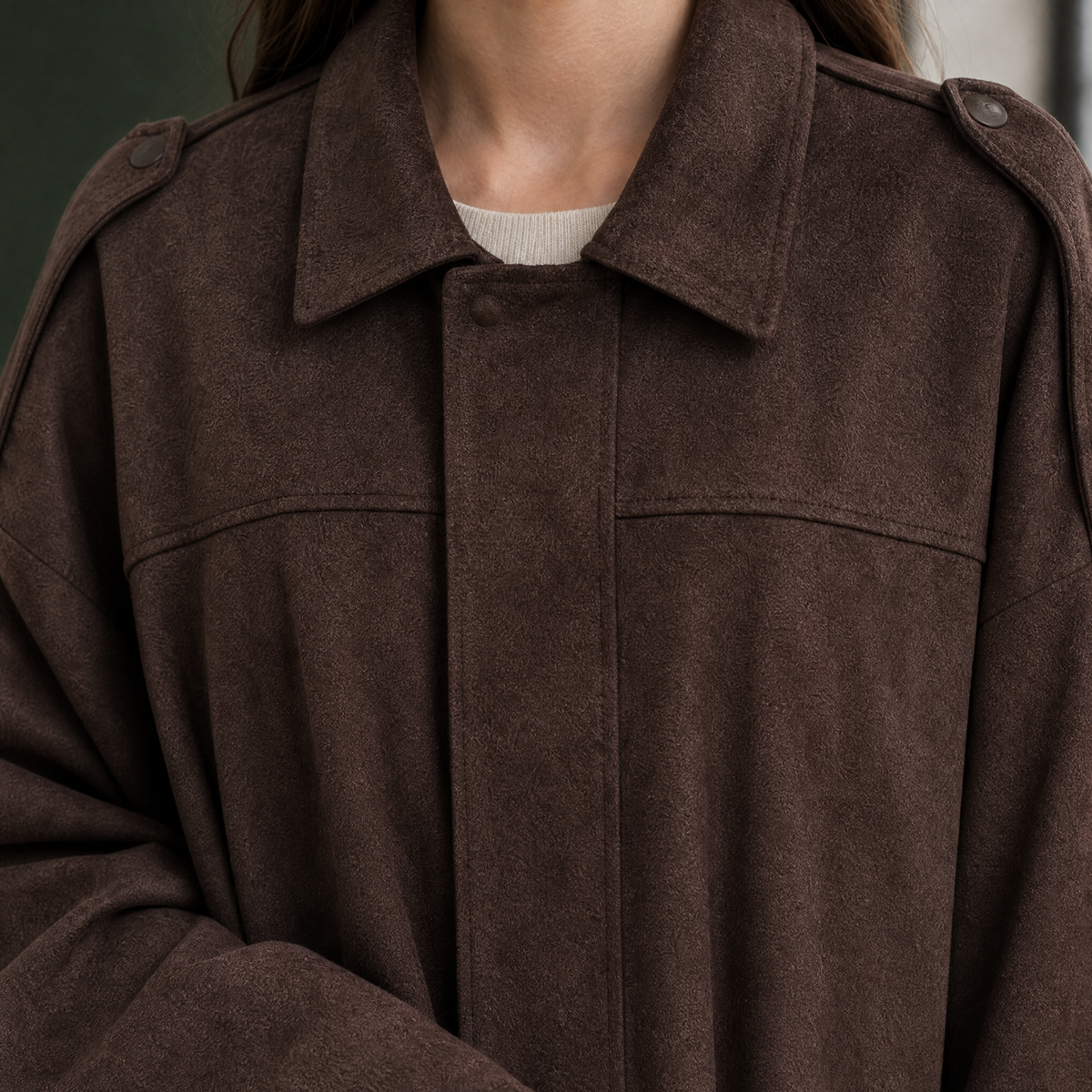 Riley-Skye Faux Suede Bomber Jacket