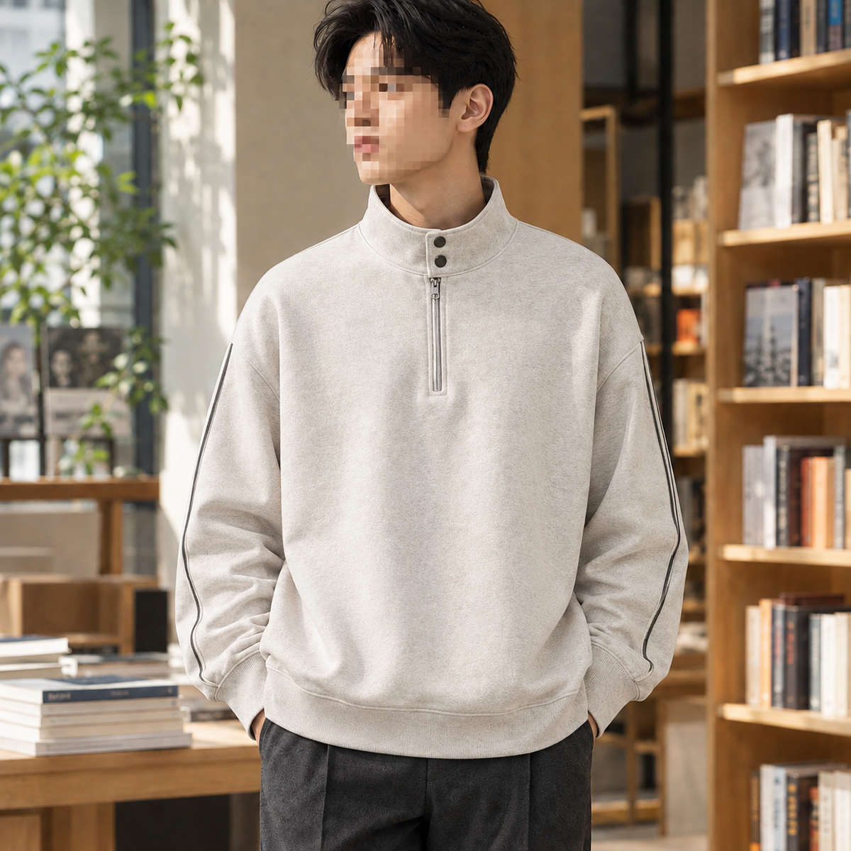 Victor-Scott Stand Collar Sweatshirt
