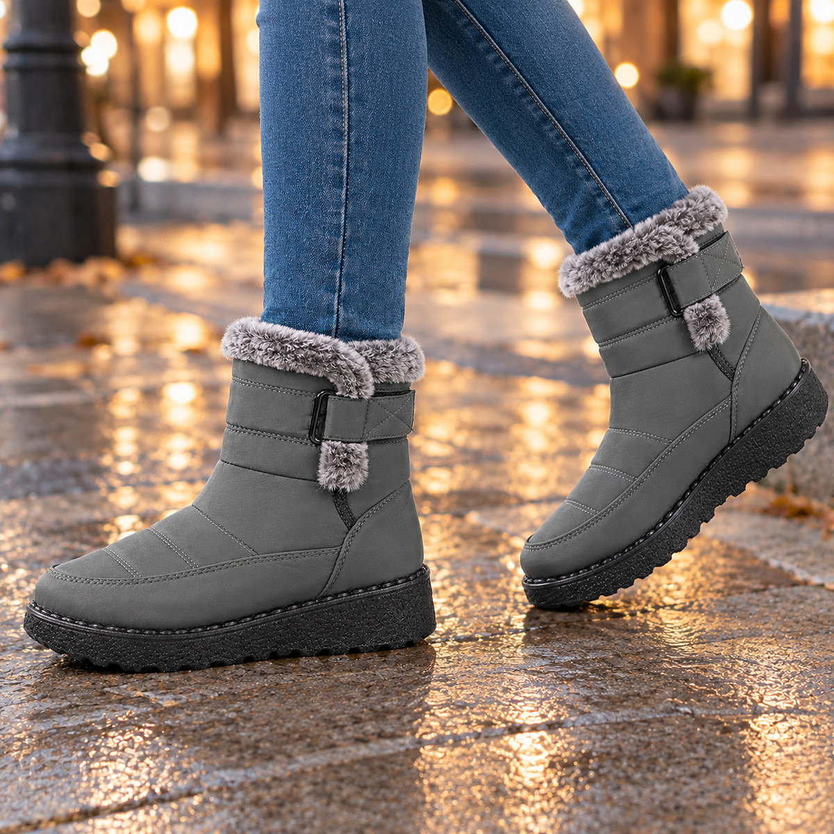 Lucania-Roma Faux Fur-Trim Boots