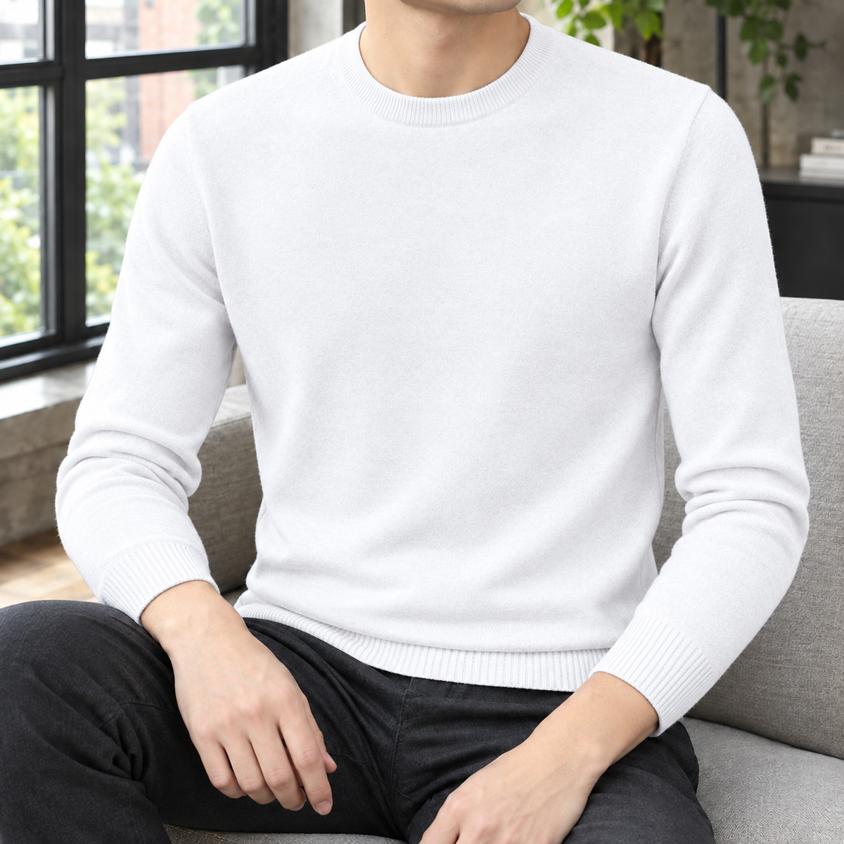 Edmund-Stone Crew Neck Sweater