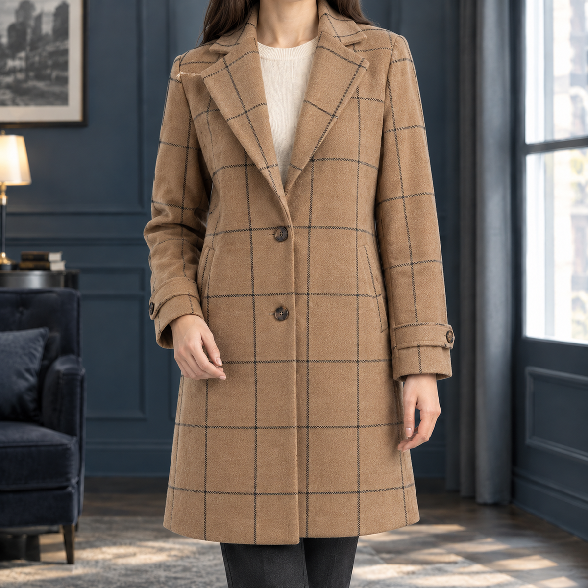Arabella-Elise Windowpane Coat