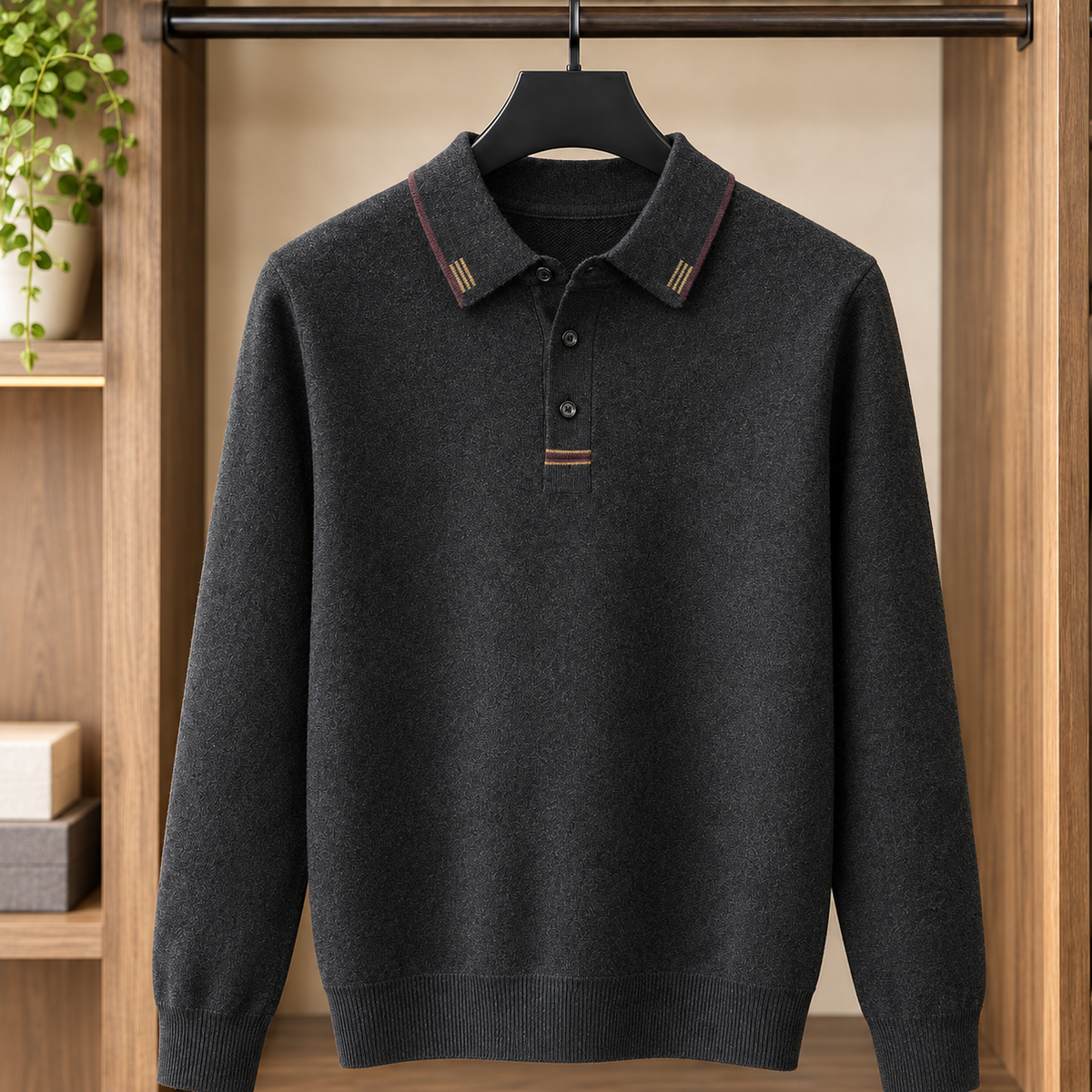 Brett Tipped Polo Sweater