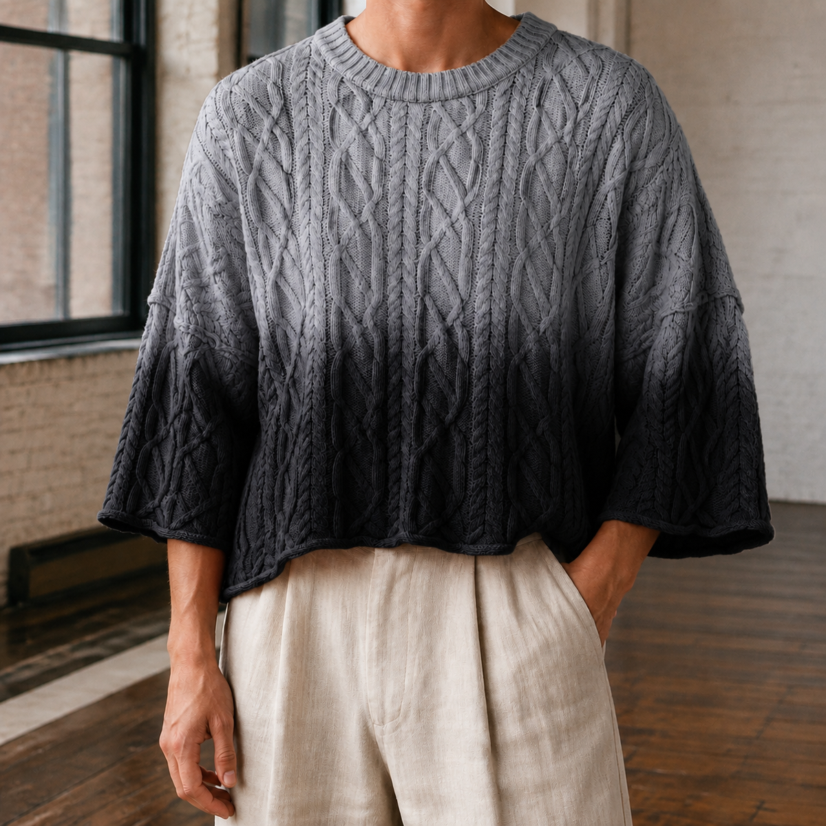 Hector-Grant Cable Knit Top