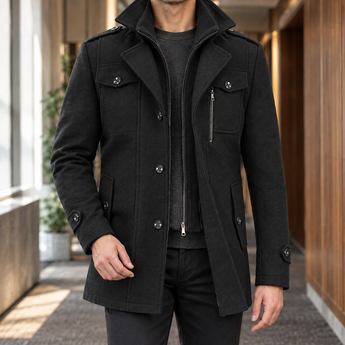 Benjamin Double Collar Coat