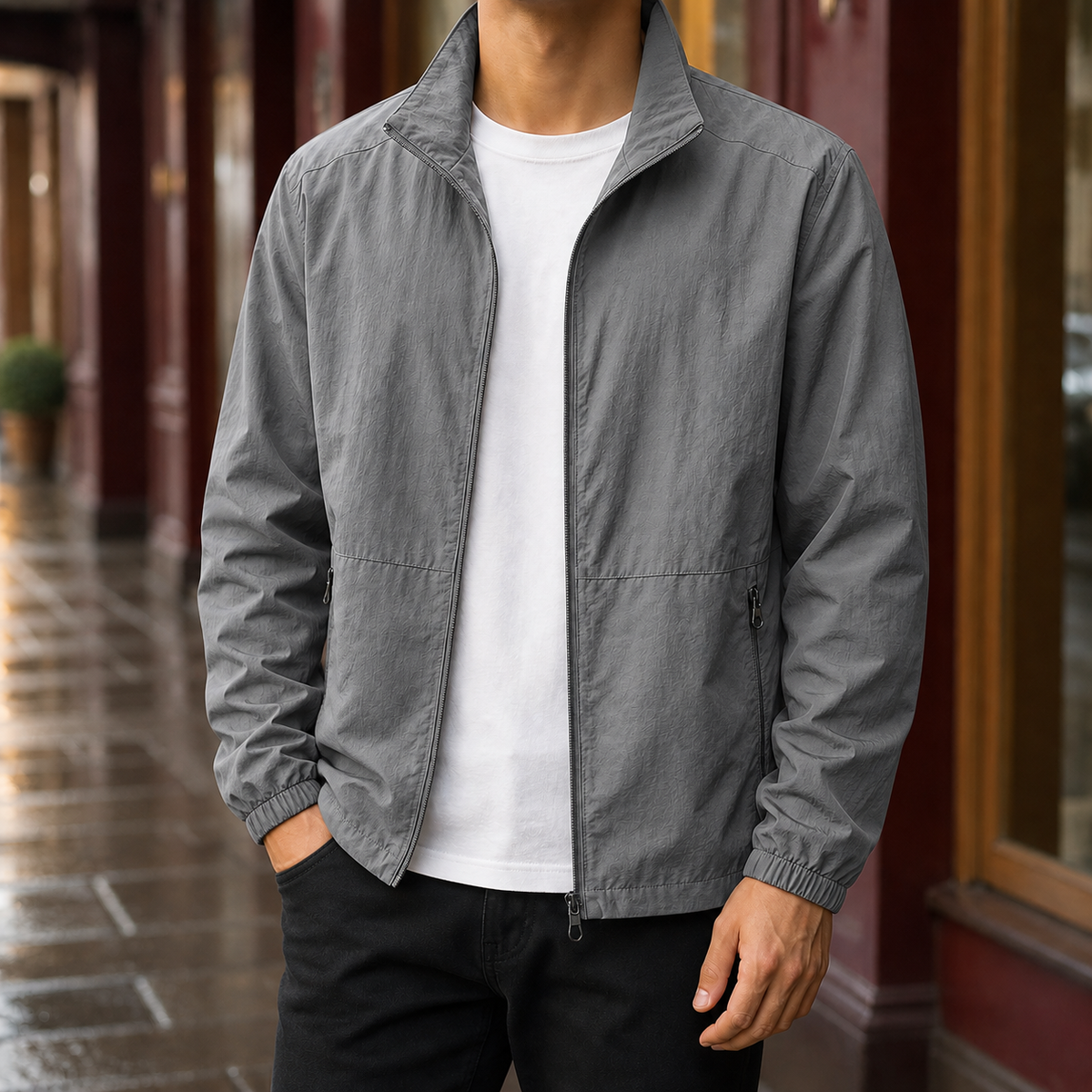 Matthias-Grant Stand Collar Jacket