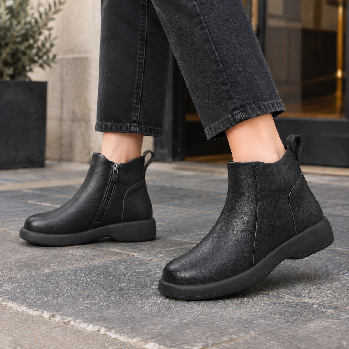 Mazzanti Faux Leather Ankle Boots