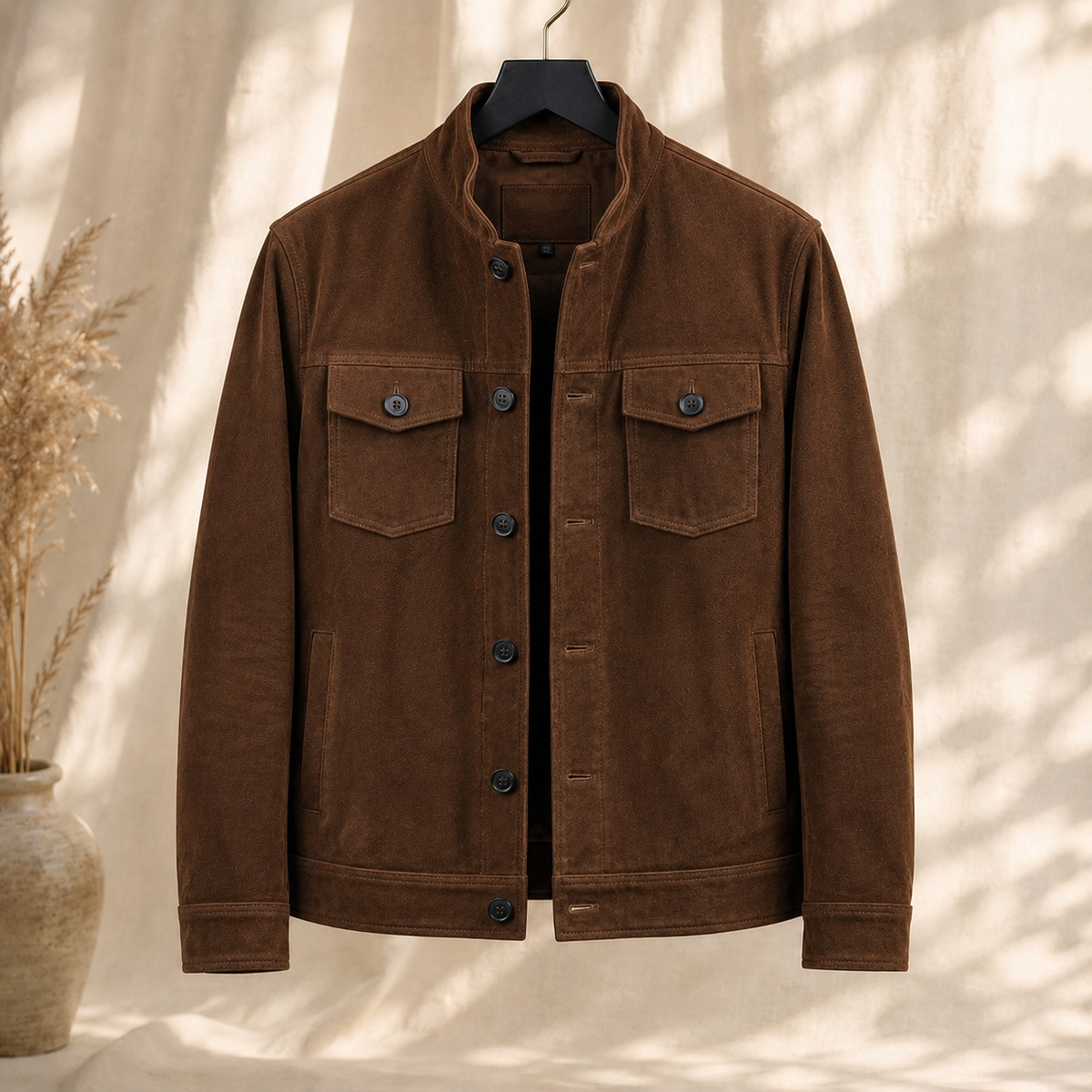Florian-Grey Faux Suede Jacket