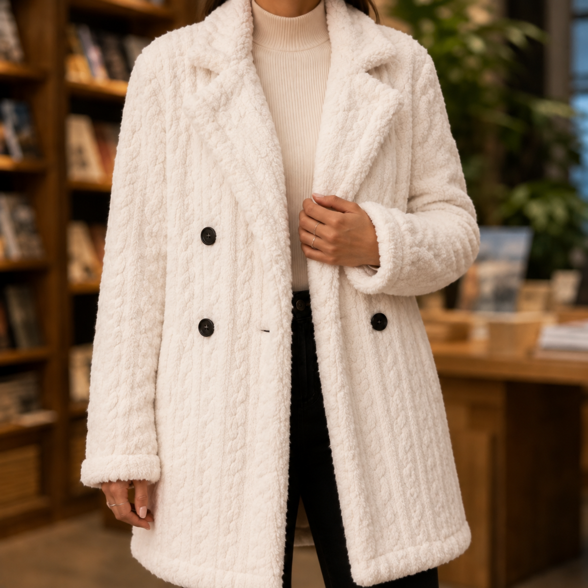 Hazel-Kate Cable Texture Coat