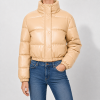 Marden Faux Leather Puffer Jacket