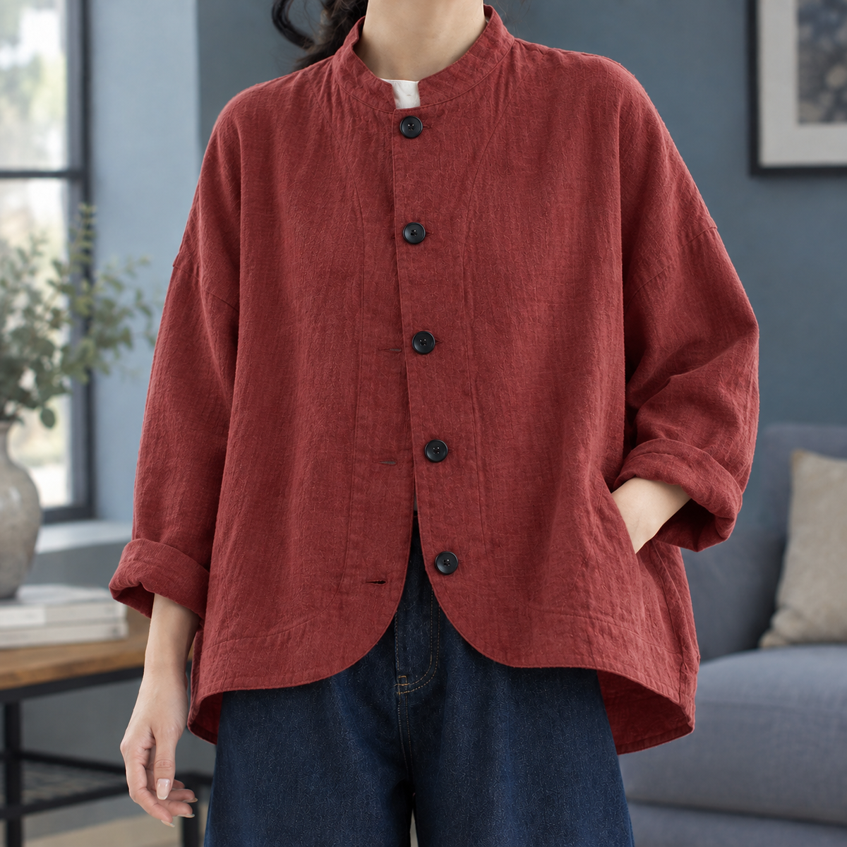Stella-Marie Stand Collar Jacket