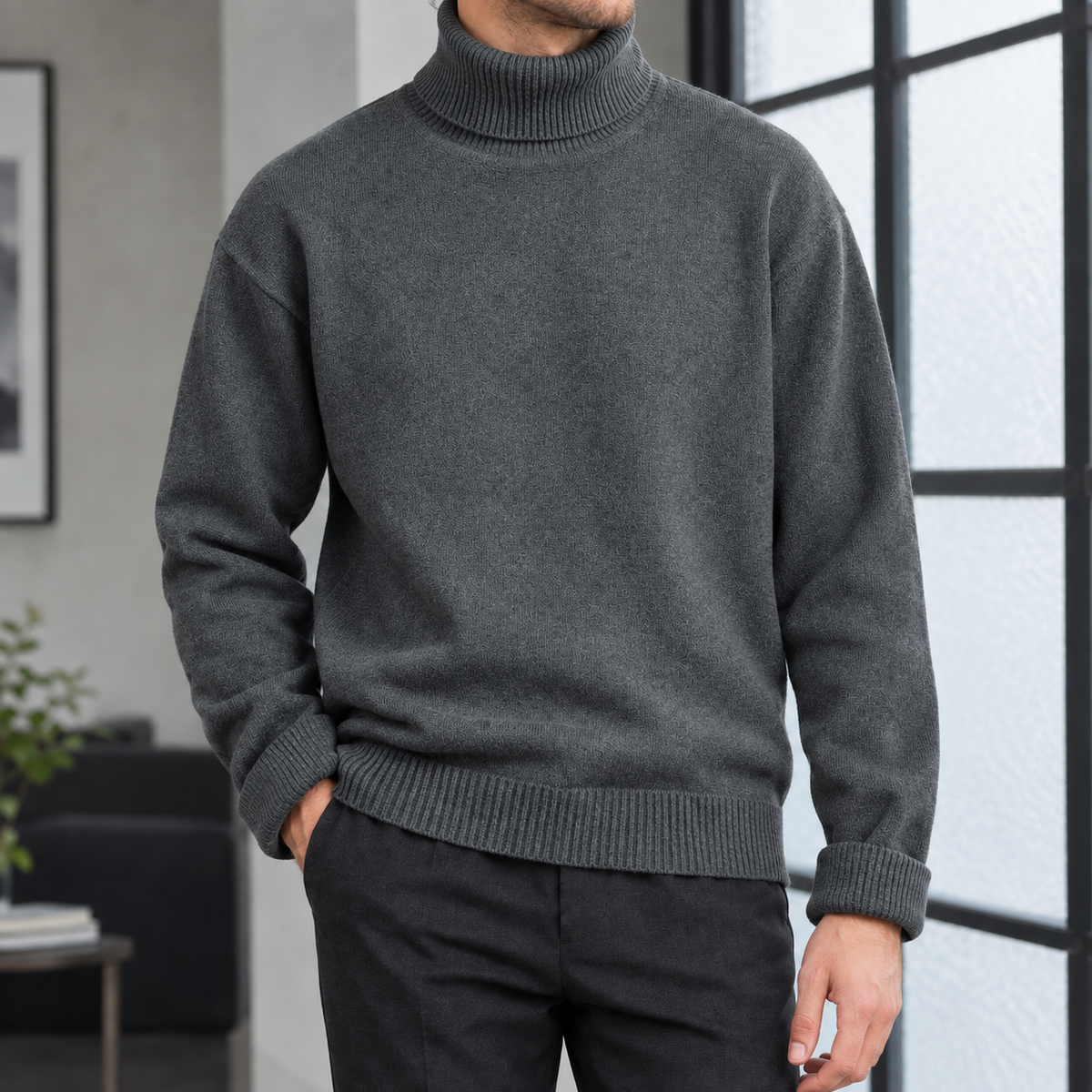 Zane-Miles Ribbed Turtleneck Sweater