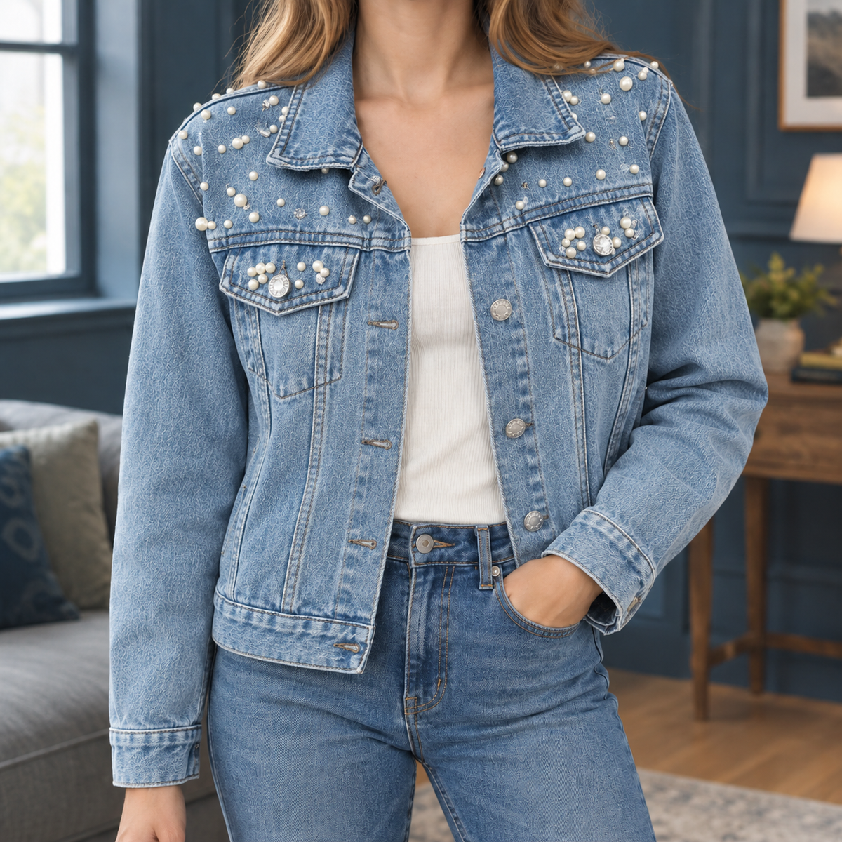 Keira Embellished Denim Jacket