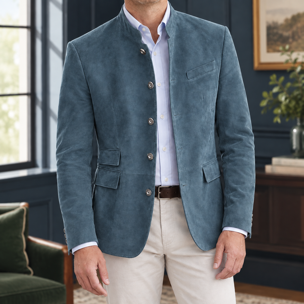 Barnabas-Ellis Stand Collar Blazer