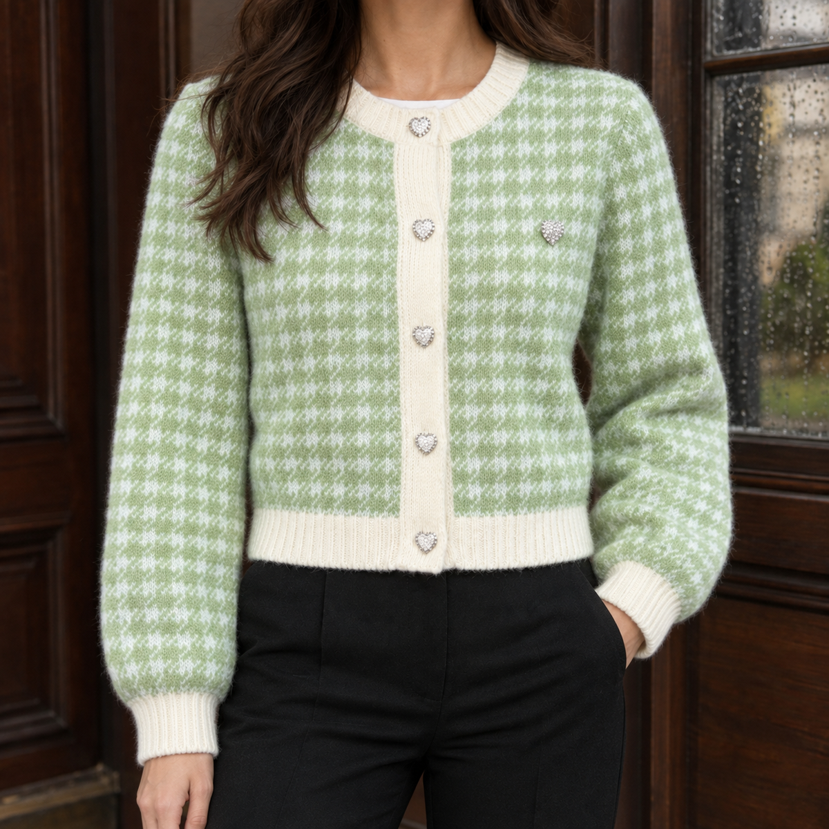 Alina-Rose Houndstooth Cardigan