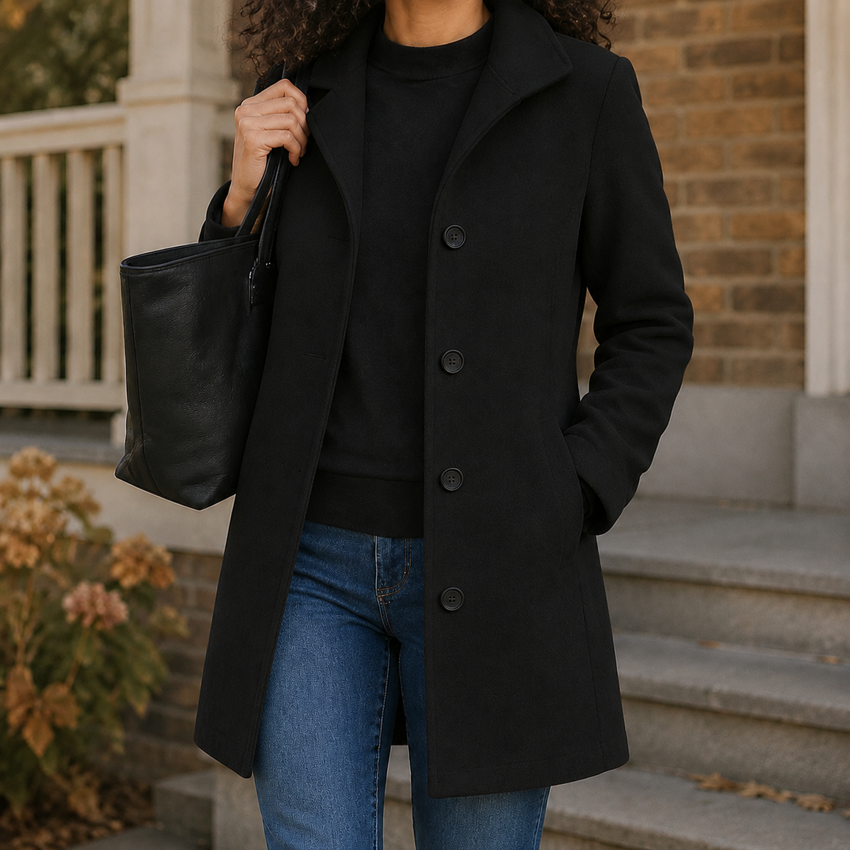 Alba-Sage Straight Cut Coat