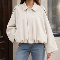 Elise-June Faux Suede Bomber Jacket