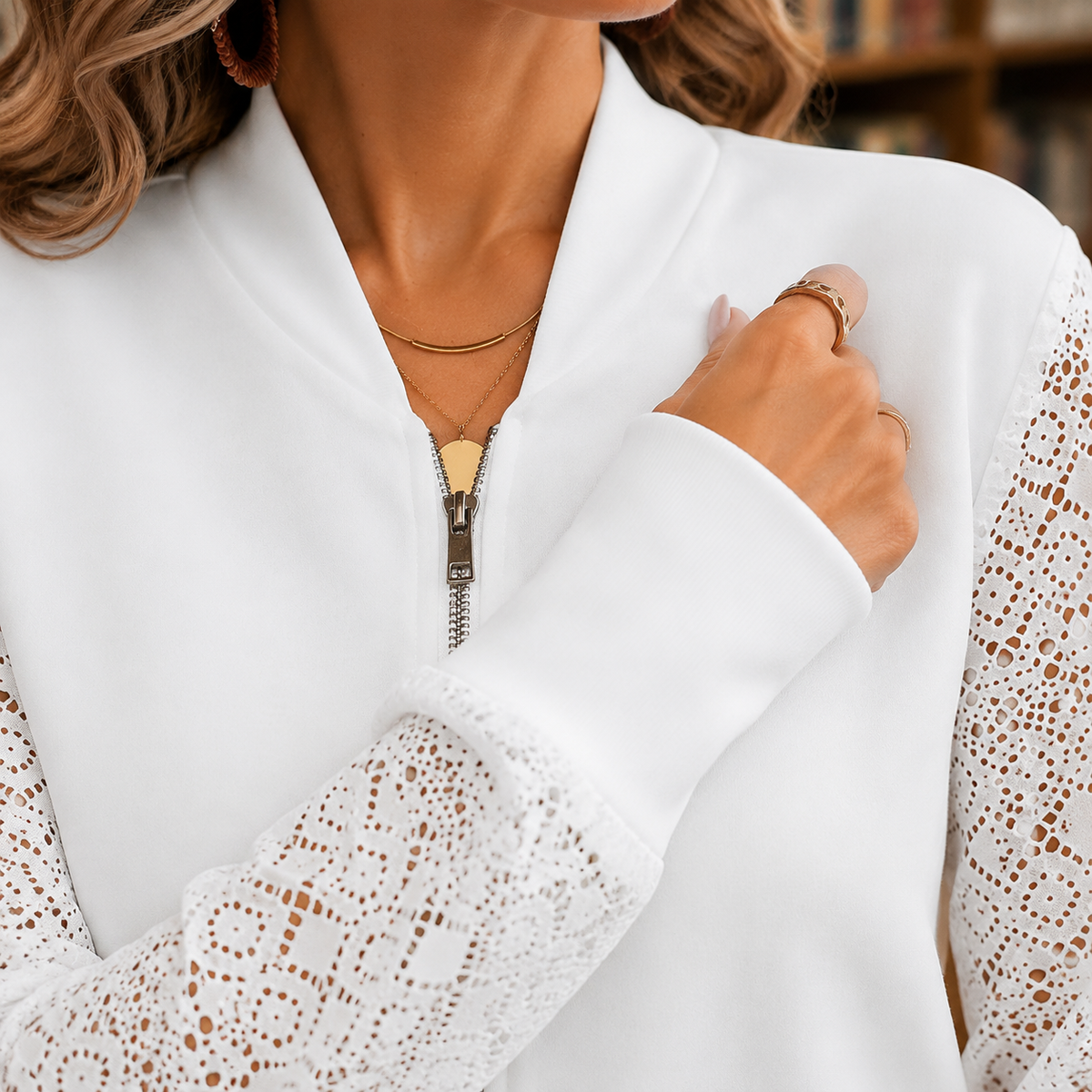 Vera-Hope Crochet Sleeve Jacket