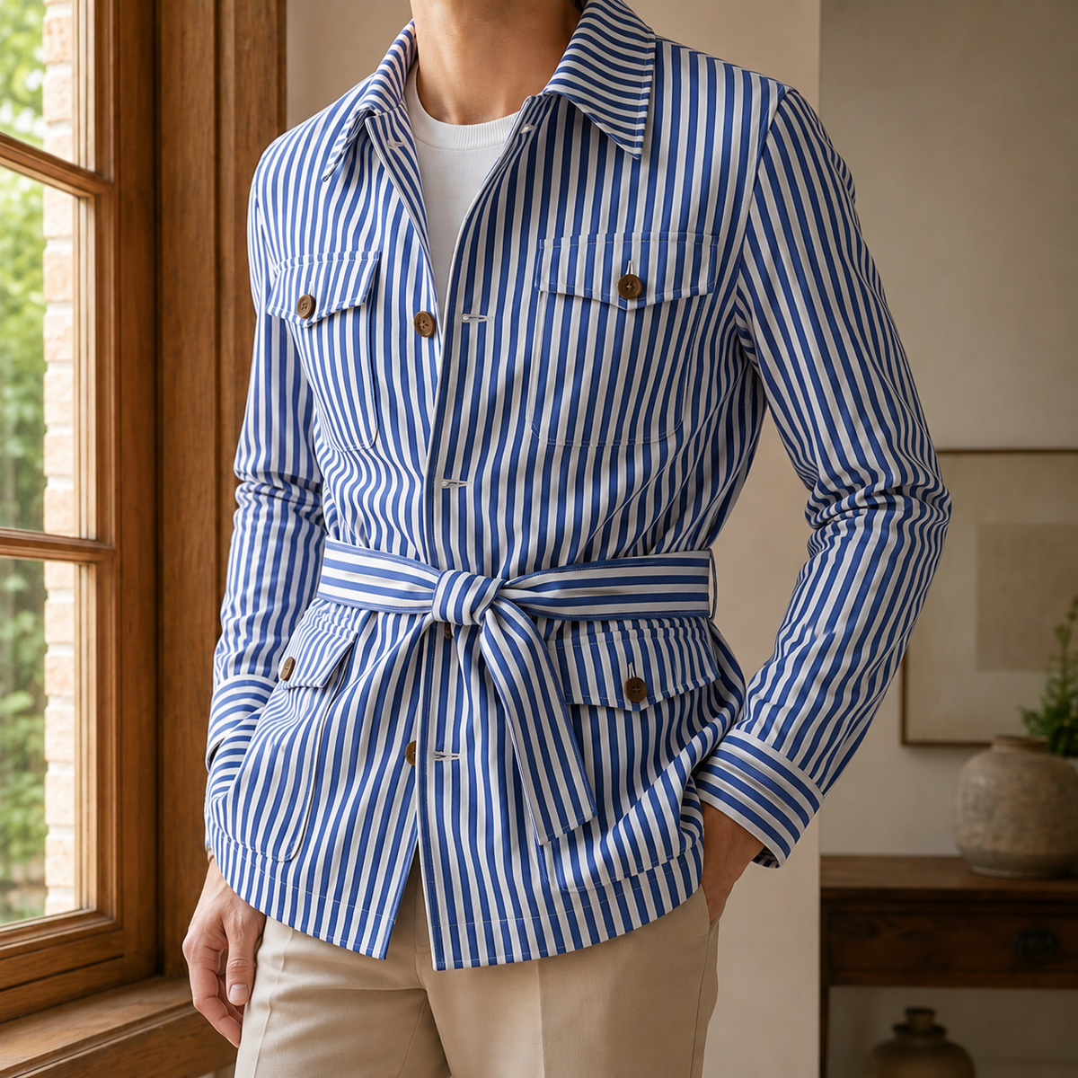 Luca-Hayes Striped Safari Jacket