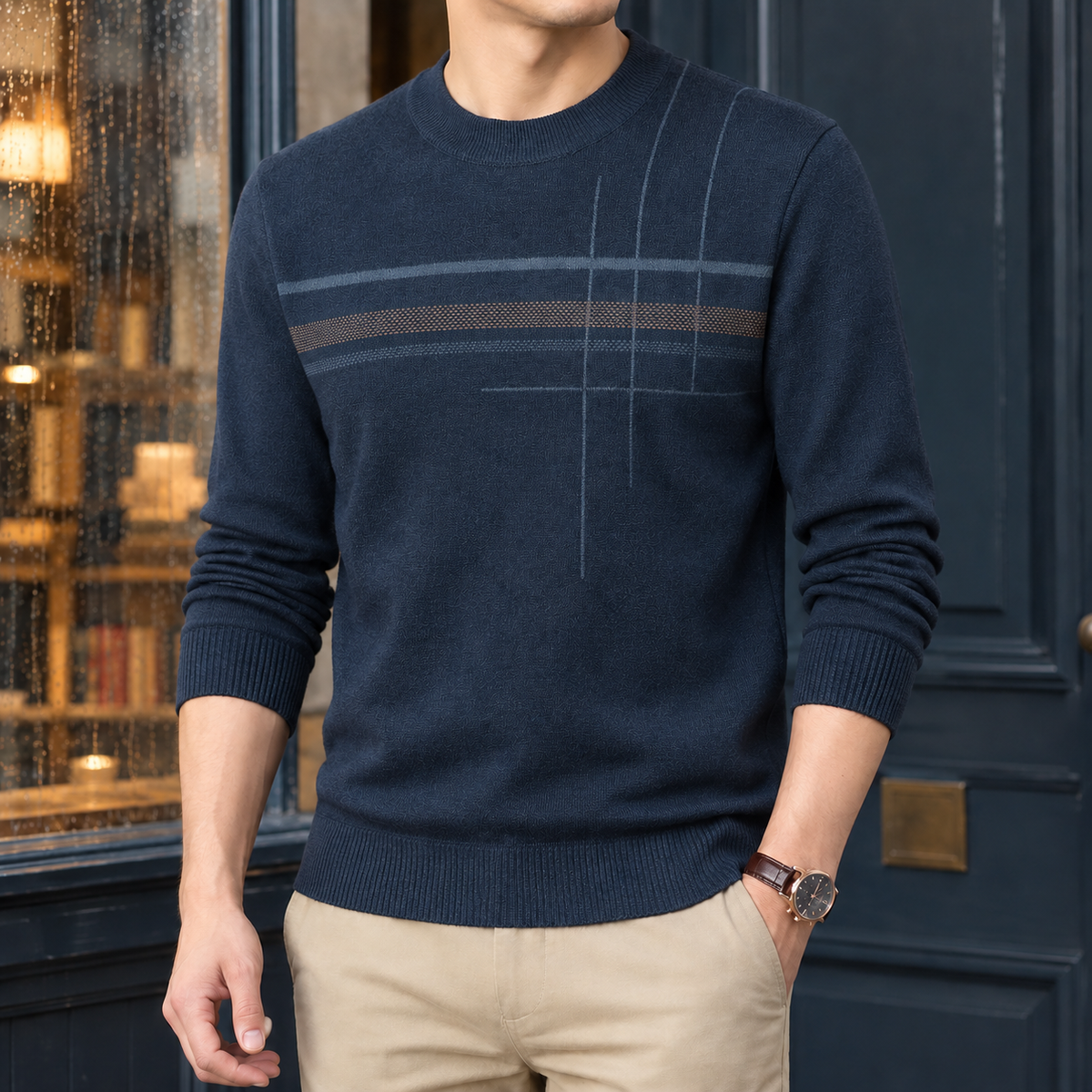 Brendan Geometric Knit Sweater