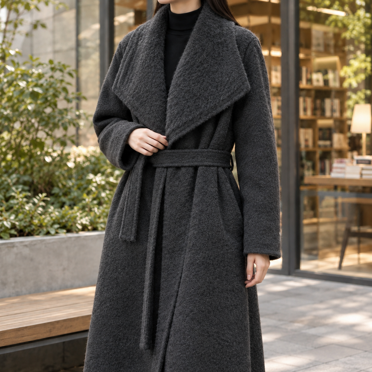Francesca-Faye Belted Wool Coat
