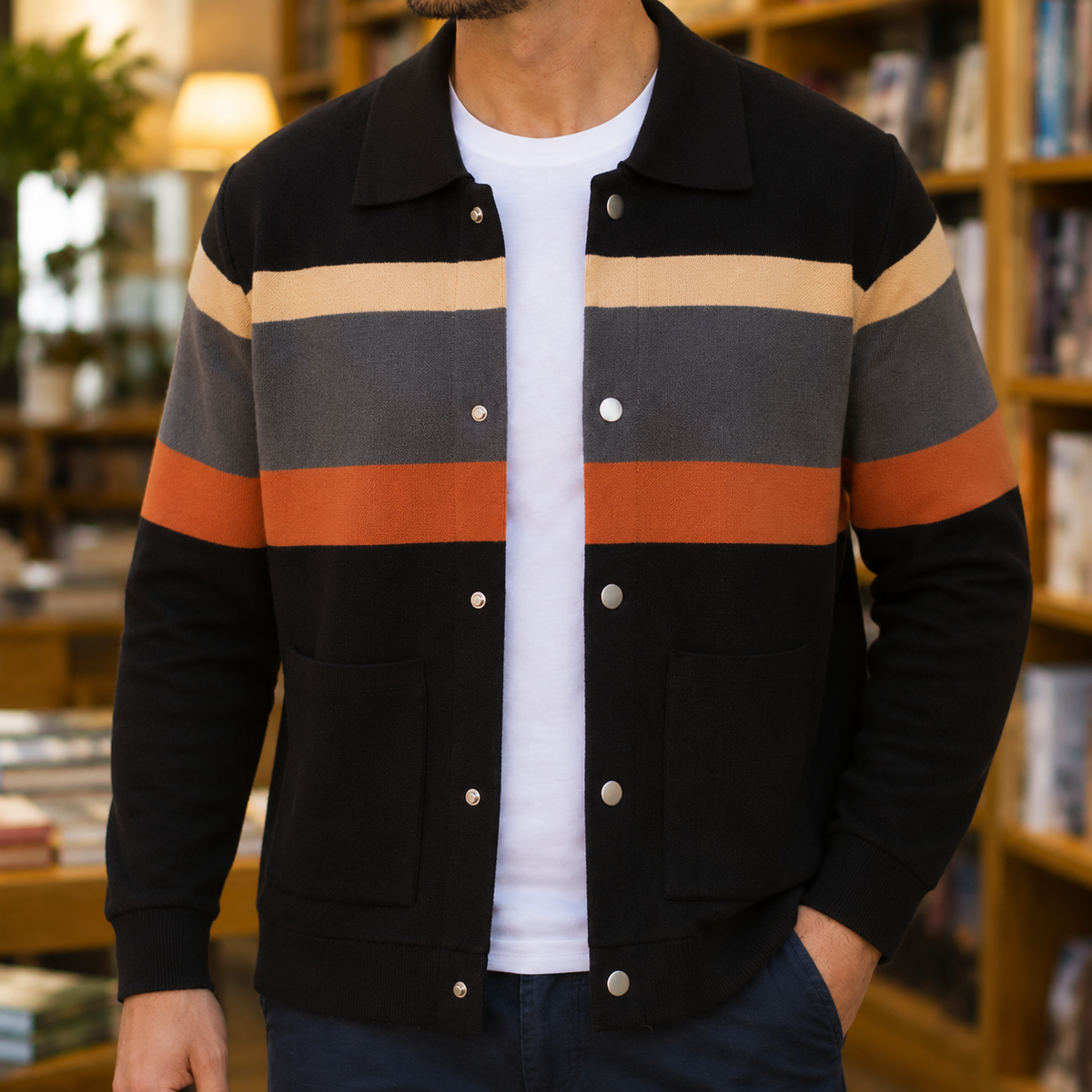 Henry-Lane Colorblock Knit Jacket