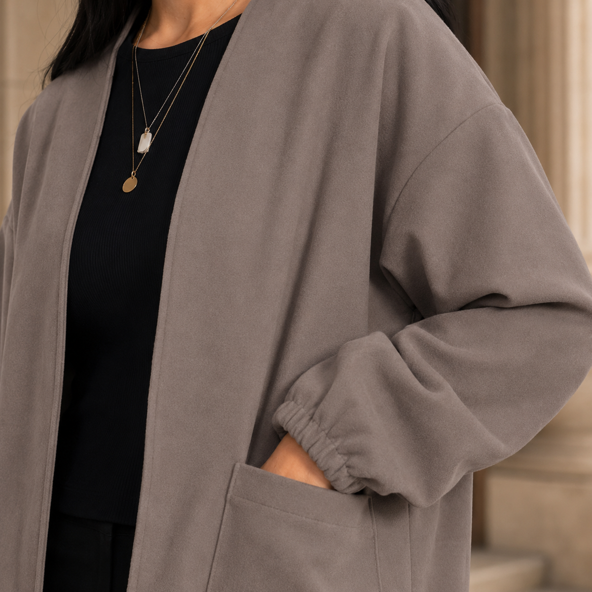 Portia-Sage Waterfall Coat