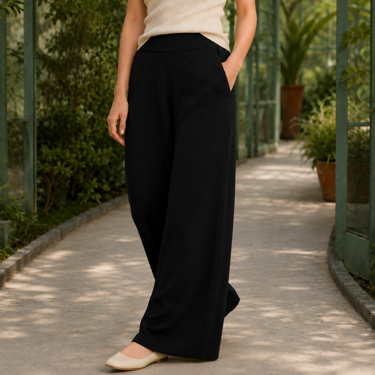 Meredith-Sage Cashmere-Feel Pants