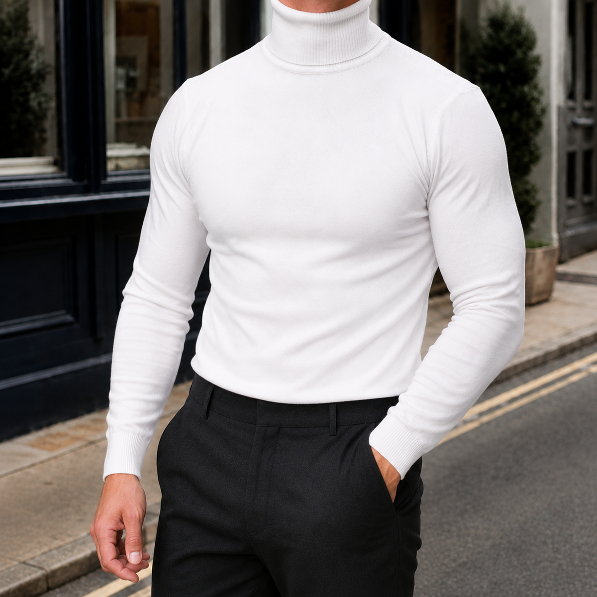 Milo Cashmere-Feel Turtleneck