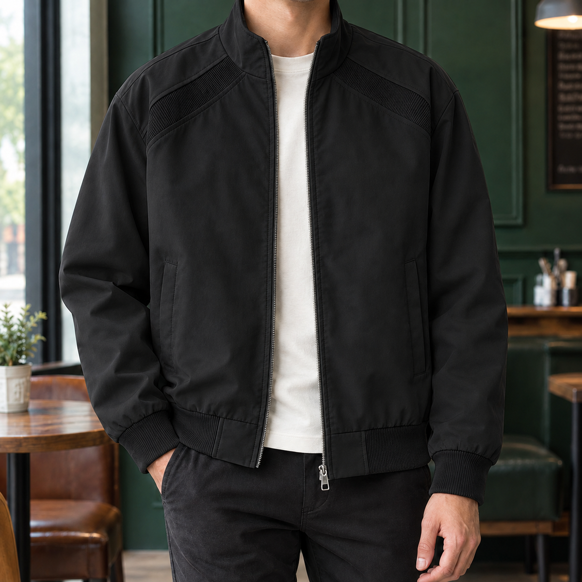 Ernest-Miles Ribbed Panel Jacket