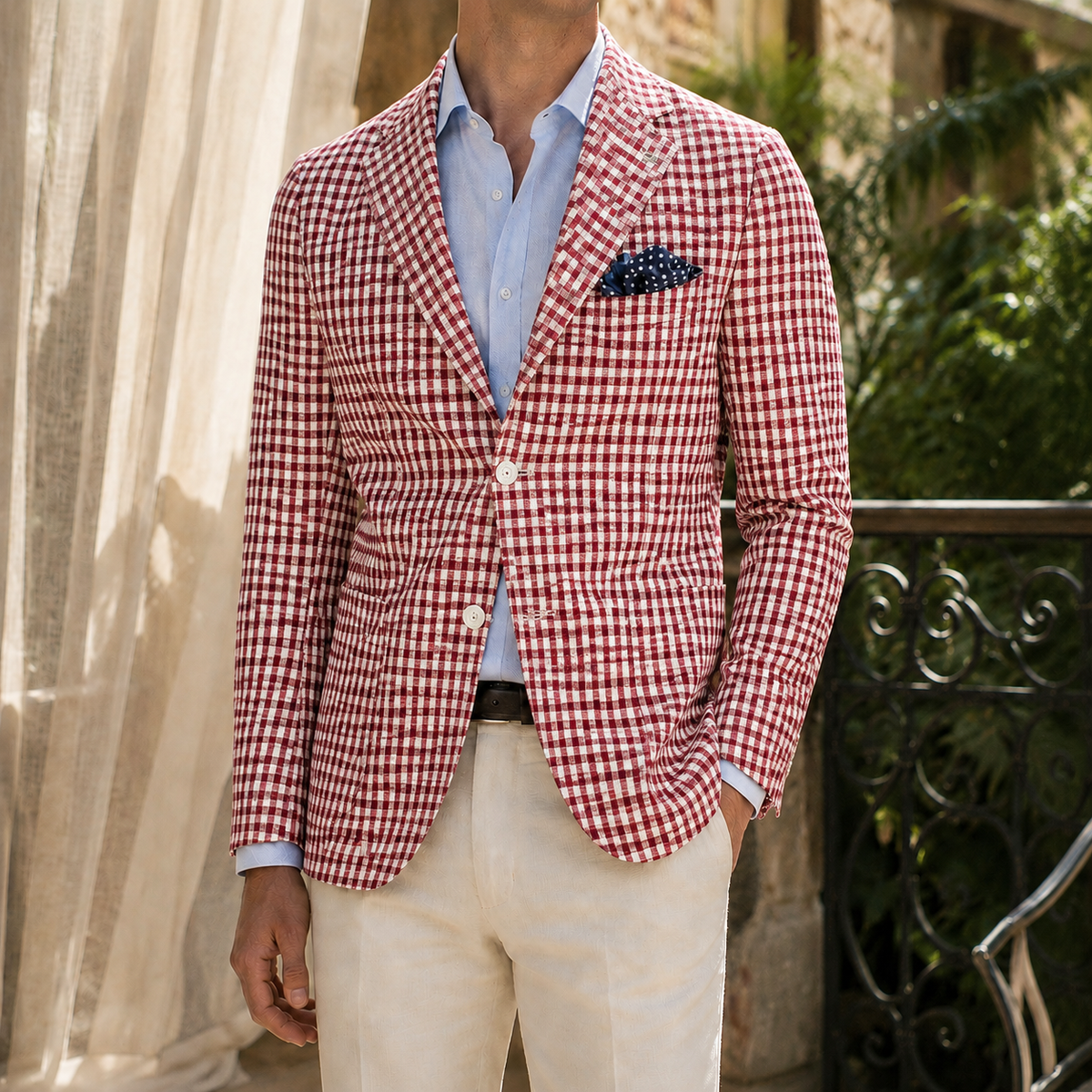 Anton-Stone Gingham Blazer