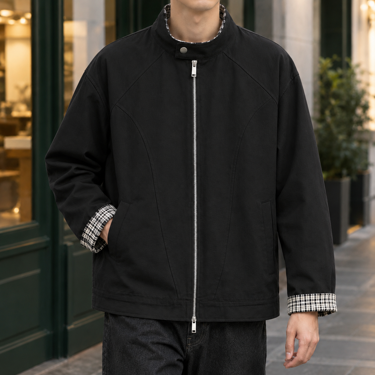 Samson-Rhys Stand Collar Jacket