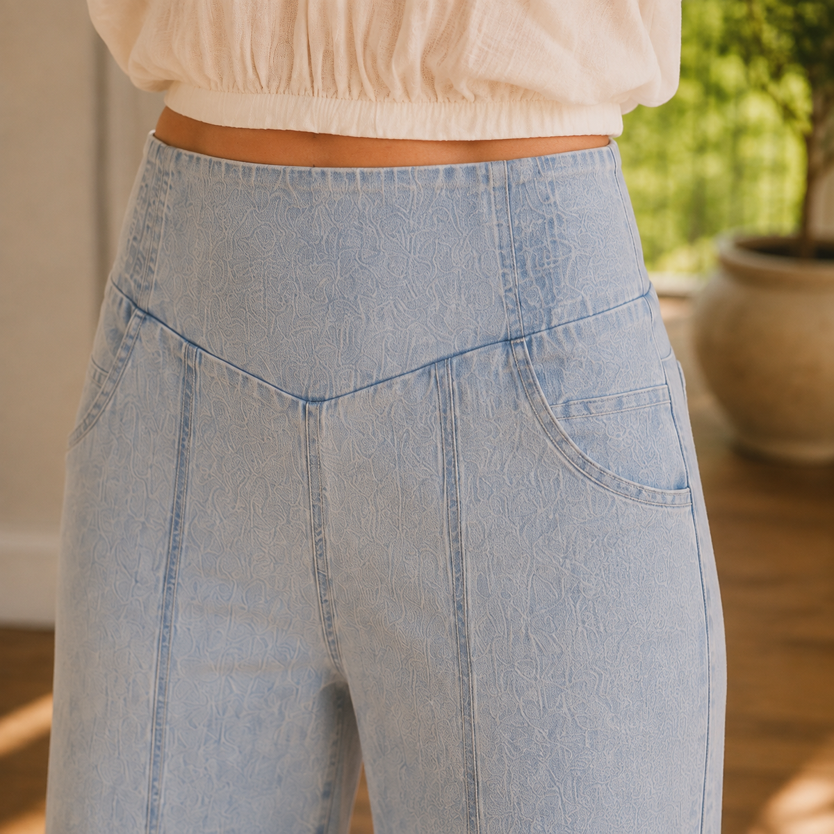 Meredith-Elise Curved Seam Pants