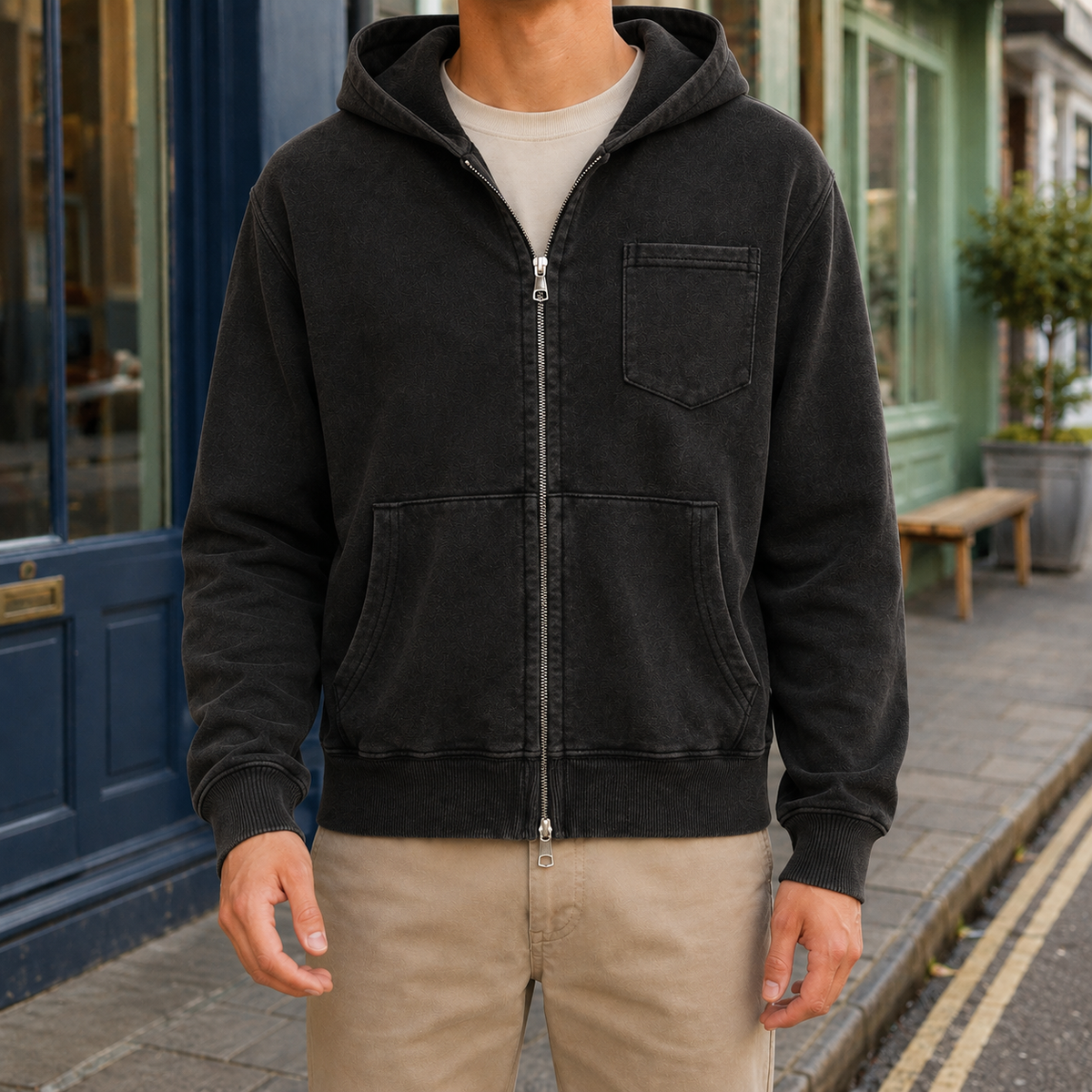 Mortimer Washed Zip Hoodie