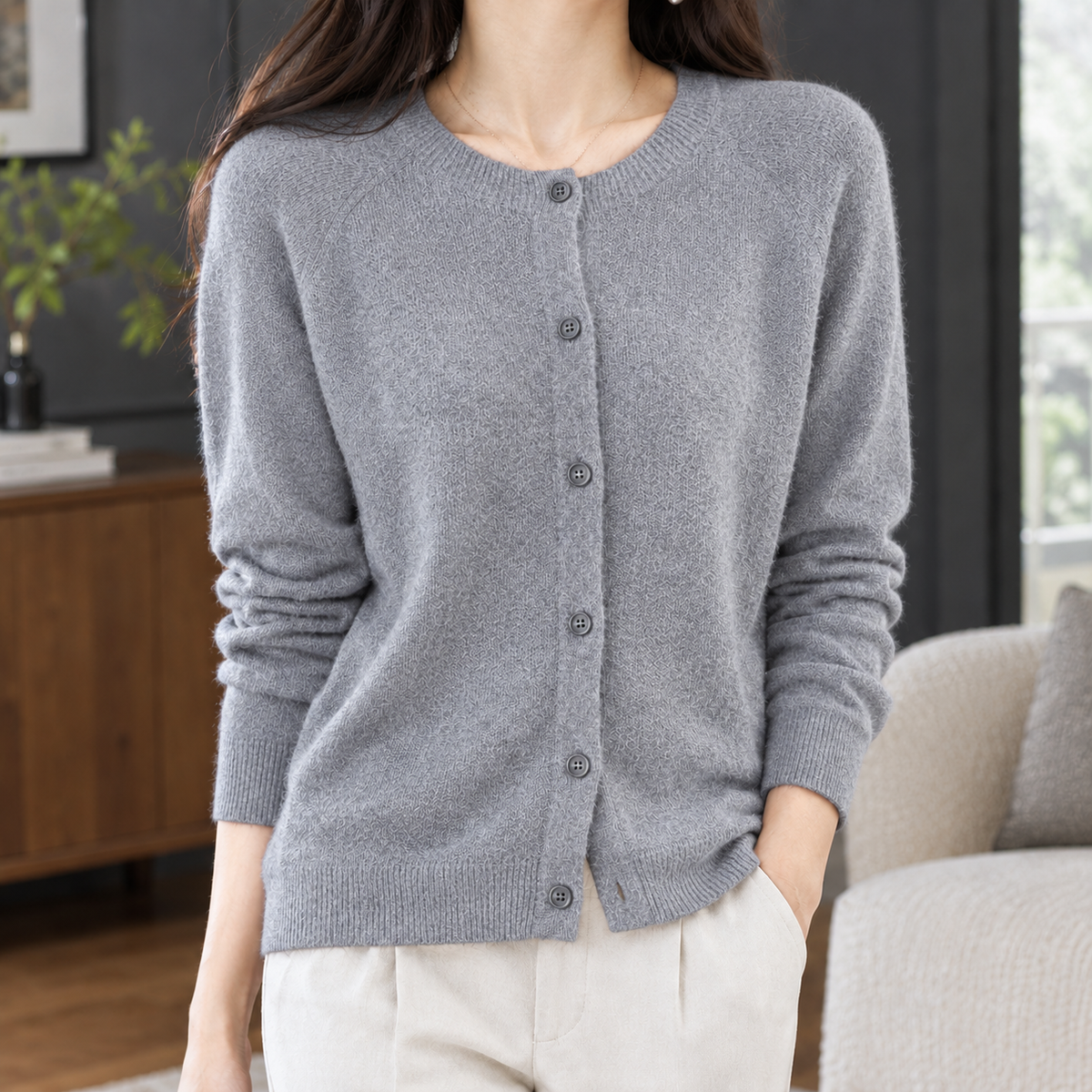 Michelle Round Neck Cardigan