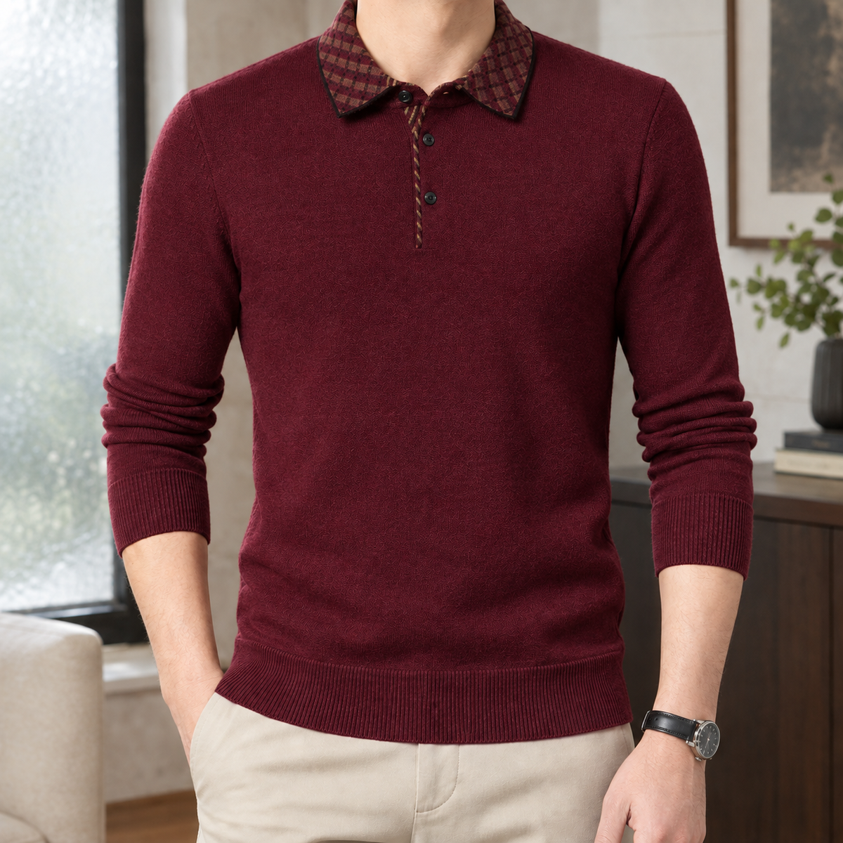 Finley Plaid Collar Sweater